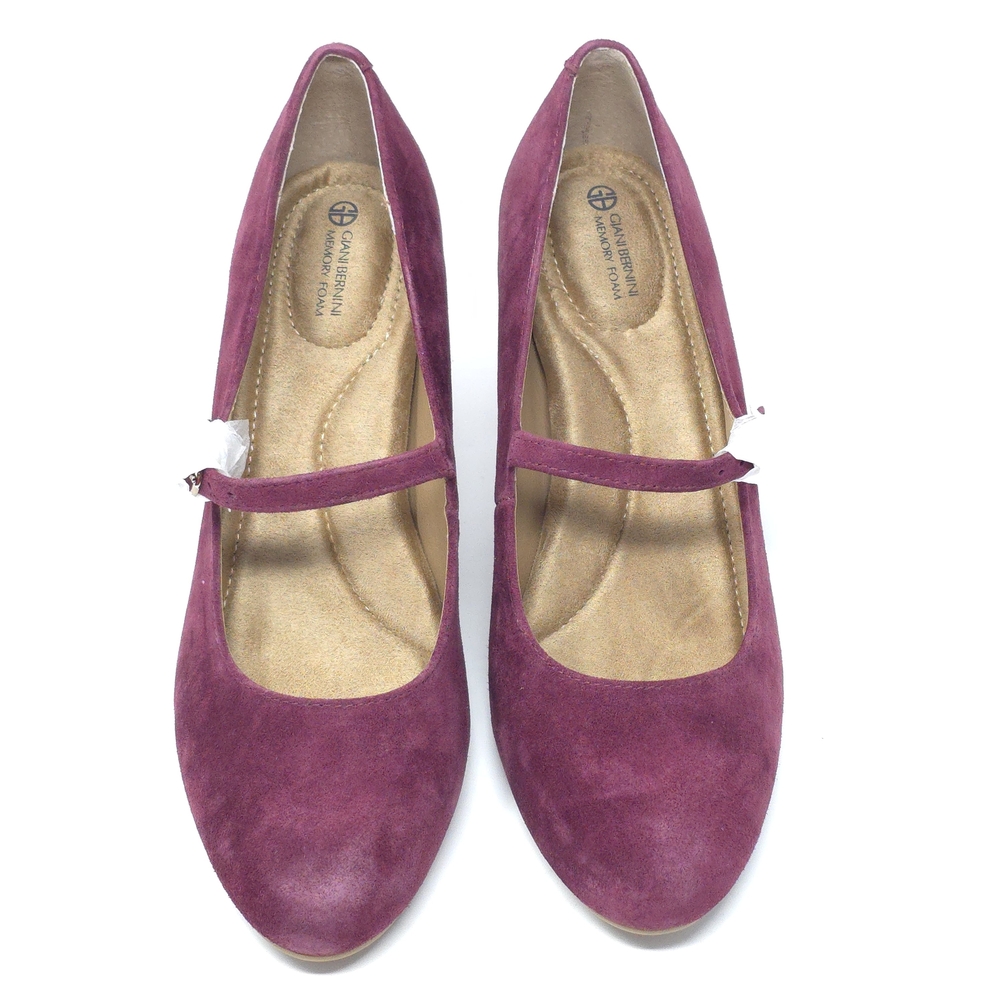 Giani Bernini Valerieel Wine Suede Mary Jane Pumps Size 8.5M - Picture 8 of 11